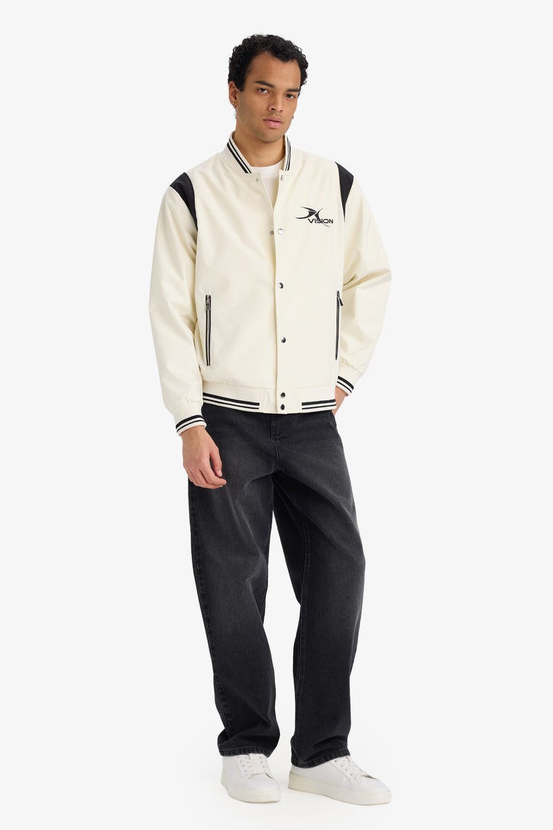 ديفاكتو جاكيت بومبر وتر بروف اوفر سايز بياقة كوليج - Image 2